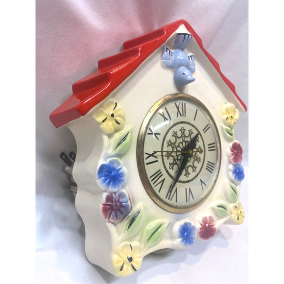 Hull Art Pottery Bluebird Birdhouse Clock Works - Picture 3 of 11